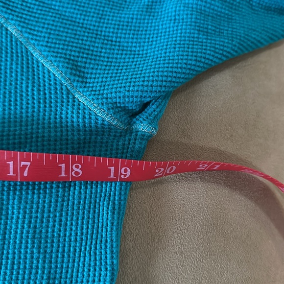 Old Navy Teal henley waffle style Hoodie - Picture 10 of 11
